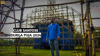 Durgapur Durga Puja 2024 Pandal Preparation 🔱  Club Santose  Bidhannagar  Durga Puja 2024 Theme 🦚 [upl. by Ruffina]