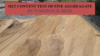 Silt Content of Sand Test by 75 micron I S Sieve as per IS 2386 Part 1 [upl. by Dianemarie552]