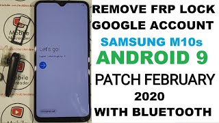 BYPASS FRP LOCK ON SAMSUNG M10S M107 A10S A107 A20 ANDROID 9 PATCH FEBRUARY WITH BLUETOOTH [upl. by Herrle]