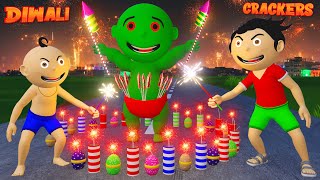 New Diwali Crackers  Diwali Ke Patakhe Cartoon  Diwali Fireworks Stash 2024  Cartoon Comedy [upl. by Ardnoik922]