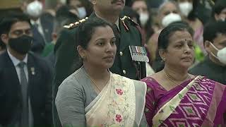 President Kovind presents Maha Vir Chakra to Colonel Bikumalla Santosh Babu [upl. by Eirrol]