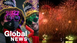 New Years 2022 countdown celebrations around the world  FULL [upl. by Rozelle]