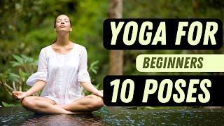 Yoga for Beginners 10 Poses You Can Do Anywhere [upl. by Aonian]