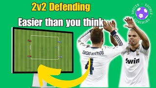 CRITICAL 2v2 Defending SoccerFootball Drill To STOP Goals [upl. by Kaufmann]