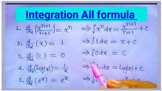 Integration All Formulas for 2024  Integration class 12 maths  Samakalan 12th class formula [upl. by Greiner]