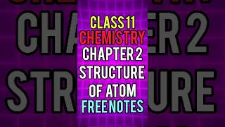 Structure of Atom Class 11 Chemistry Free Notes Important for Exam [upl. by Kcirdneked968]