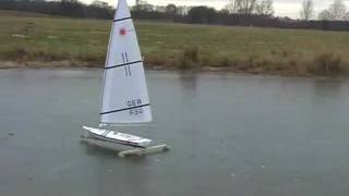 RC Laser sails on Ice [upl. by Annailuj]