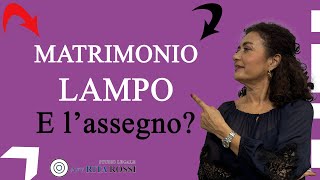 Matrimonio lampo spetta lassegno di mantenimento al coniuge [upl. by Crista]