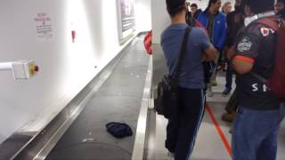 Boxer shorts come out on Auckland Airport luggage carousel [upl. by Hillari]