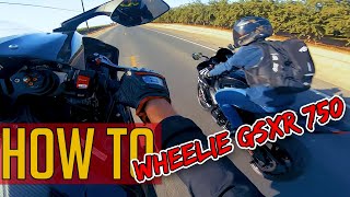 ⚠️ Secret Maxy Meetup How to Wheelie a GSXR 750 😱 [upl. by Areek]