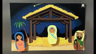 NACIMIENTO Navideño de PAPEL para PEGAR  Ideas Creativas💫 [upl. by Dann]