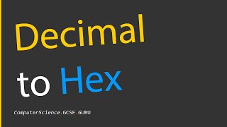 How to convert decimal to hexadecimal [upl. by Roseanne]