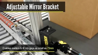 Cognex DataMan 262 barcode reader with mirror bracket for logistics operations [upl. by Emlin622]