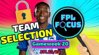 FPL 2324  GAMEWEEK 20 TEAM SELECTION amp TRANSFER PLANS [upl. by Emeric842]