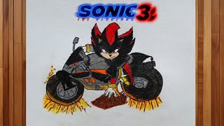 How To Draw Shadow Motorcycle  Sonic 3 [upl. by Loralee]