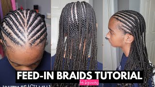 FeedIn Braids Tutorial  Perfect for Beginners [upl. by Recneps]