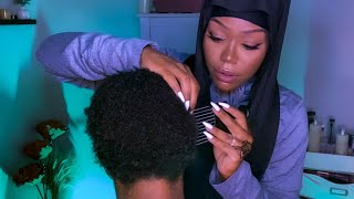 ASMR  Hair Play ft Dossier 4c Hair Afro Picking Scalp Massage Personal Attention [upl. by Brinna]