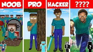 Minecraft REAL LIFE HEROBRINE HOUSE BUILD CHALLENGE  NOOB vs PRO vs HACKER vs GOD  Animation [upl. by Nakre]