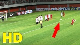 Gokilnya Gol Free Kick Muchlis Hadi Ning Syaifulloh  Rekaman Penonton [upl. by Heinrik]