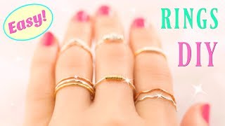 10 DIY Rings EASY amp Adjustable How To Make a Ring  Easy Diy Rings [upl. by Peedsaj]