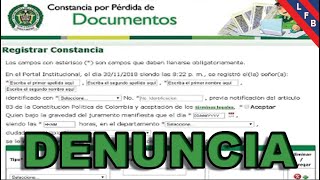 DENUNCIA POR PERDIDA DE DOCUMENTOS [upl. by Ilak142]