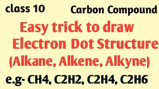 Electron Dot structure Alkane Alkene Alkyne compound class 10 carbon compound [upl. by Aicenek]