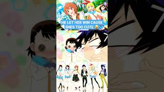 raku looses to onodera cause shes too cute 😂 nisekoi animemoments animeedits pls subscribe 😁 [upl. by Ronal]