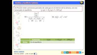 017 Problemas Equilibrio Químico Presiones Parciales Equilibrio [upl. by Hobard]