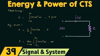 Energy and Power of Continuous Time Signals [upl. by Aikenahs]