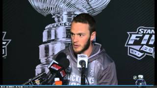 SCF media day Jonathan Toews interview French segment [upl. by Staffan]