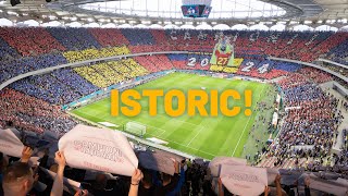 FCSB SCENOGRAFIE ISTORICĂ pe Arena Națională 55000 de fani MOMENT UNIC la București după 9 ani [upl. by Ahseiyk]