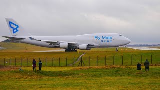 Boeing 747 Fly Meta  Birmingham Airport  Jan 2024 [upl. by Ardnuas]