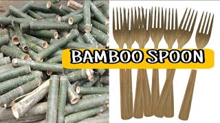 Bamboo craftHow to make Bamboo Fork Spoon at home Its amazing product [upl. by Moon]