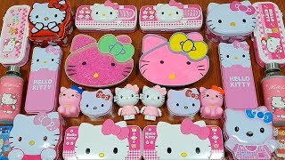 SPECIAL SERIES PINK HELLO KITTY  MIXING SO MANY THINGS INTO HOMEMADE SLIME  ALI SLIME [upl. by Tewfik650]