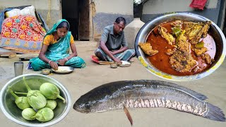 rustic tribe cooking SHOL FISH CURRY with RIDGE GOURD and BRINJAL FRYhow to cook fish curry [upl. by Dias]