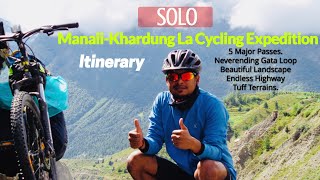 Manali to Leh cycling  A solo cycling expedition  Itinerary best cycling adventure [upl. by Karlyn]