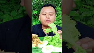 MUKBANG AYAM GEPREK SAMBAL MENTAH hobbymakan mukbang shortsfeed [upl. by Yrrad]