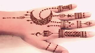 Easy Ramadan EID Moon Henna design with stars and lanterns  Latest Simple Mehndi design [upl. by Asilenna855]