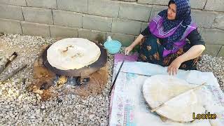 baking bread in a simple and special rural and nomadic way A womans art [upl. by Idnar]