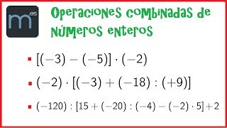 Operaciones combinadas de números enteros paréntesis y corchetes [upl. by Rina131]