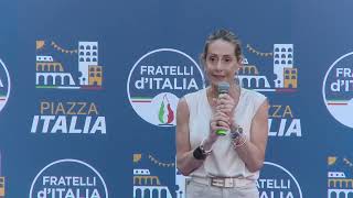 LINTERVENTO DI ARIANNA MELONI A PIAZZA ITALIA [upl. by Gibbs]