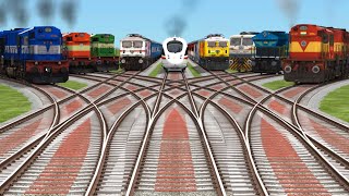 9 RAILROAD CROSSING AT CORVED🚫 BRANCHED RAILROAD TRICKS DAIMOND RAILROAD TRACKStrainz world4 [upl. by Corley]