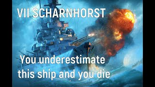 World of Warships  VII Scharnhorst Replay You underestimate this ship and you die [upl. by Airtemed]