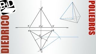 Tetraedro apoyado en PH y una arista paralela al PV Poliedros  Sistema Diédrico [upl. by Barthol]