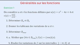 Généralités sur les fonctions monotonie dune fonction composé de deux fonctions 1BAC SE amp SM [upl. by Keslie]