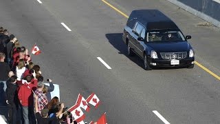 Scenes from Cpl Nathan Cirillos journey along the Highway of Heroes [upl. by Hewett]