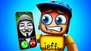 JEFFY gets STALKED by HACKER in SNAPCHAT ROBLOX [upl. by Akeenat]