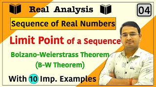 Limit Point of a Sequence BolzanoWeierstrass Theorem  BW Theorem  Sequence of real numbers 04 [upl. by Anaigroeg]