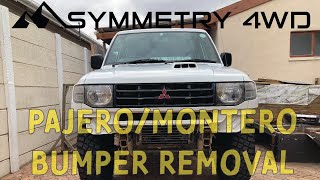 Bumper how to Removal DIY  PajeroMontero Gen 225 NL OEM  Mitsubishi  Steel Bumper Symmetry 4WD [upl. by Trebliw]