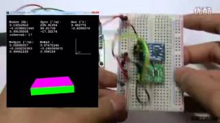 ITG3200 and ADXL 345 Posture simulation demo test with arduino and processing [upl. by Okim]